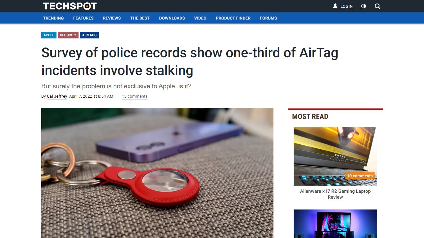 Survey of police records show one-third of AirTag incidents involve ...